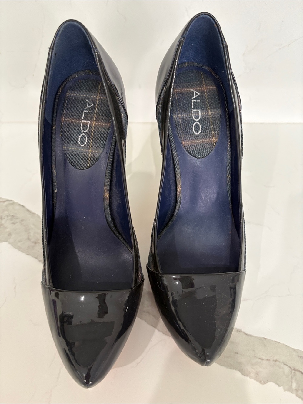 ALDO Black Patent Pointed Toe Pumps